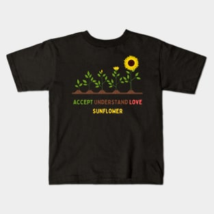 Accept Understand Love Sunflower Kids T-Shirt